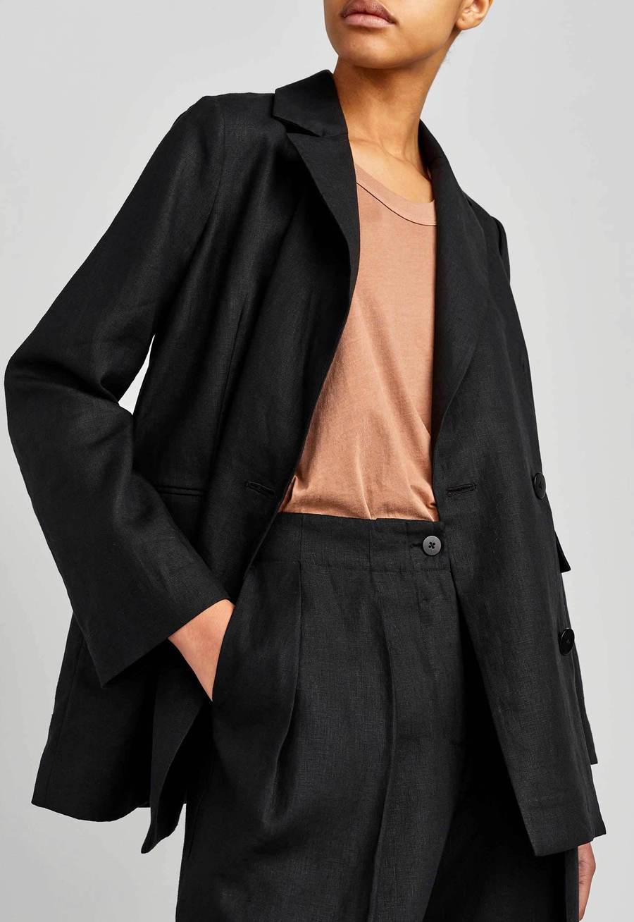 Jac + Jack Olive Linen Blazer