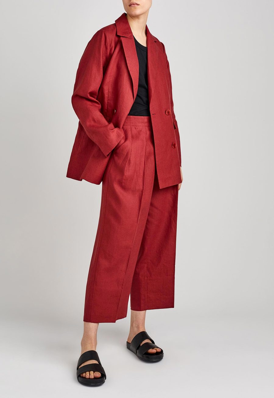 Jac + Jack Olive Linen Blazer